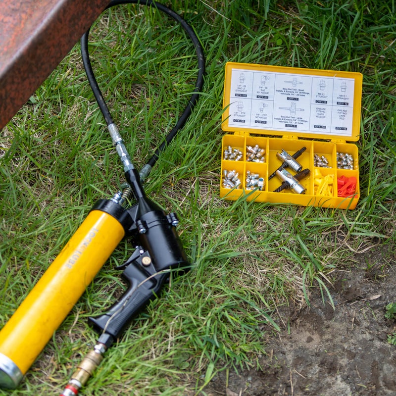 LockNLube Complete Grease Fitting Replacement Kit - SAE and metric Zerks, multi-tools, fitting caps - Image 4